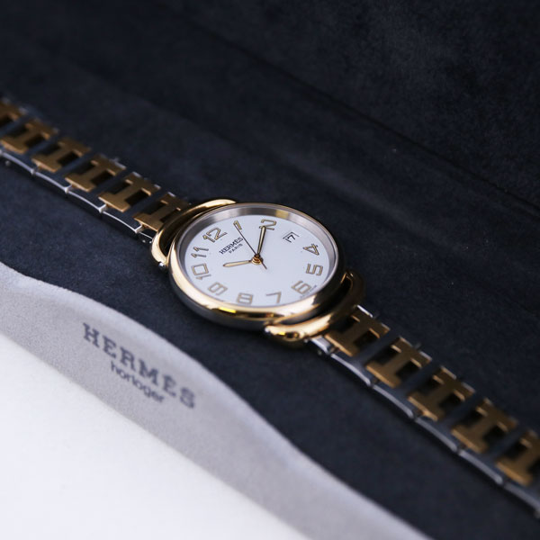 HERMES - 仕上済 - ヴィンテージ エルメス プルマン ラージサイズ クォーツ 中古 レディース 1990年代