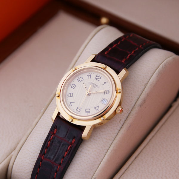 HERMES ヴィンテージ エルメス クリッパー 18KYG クォーツ 中古 2000年代