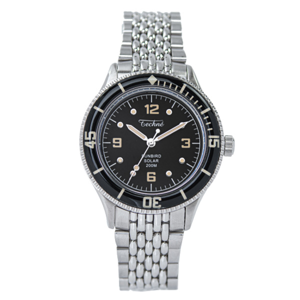 Techne テクネ マリーンオフショア ソーラー ナイトブラック ブラックベゼル 5ライスブレス 3H TE-001-62B メンズ