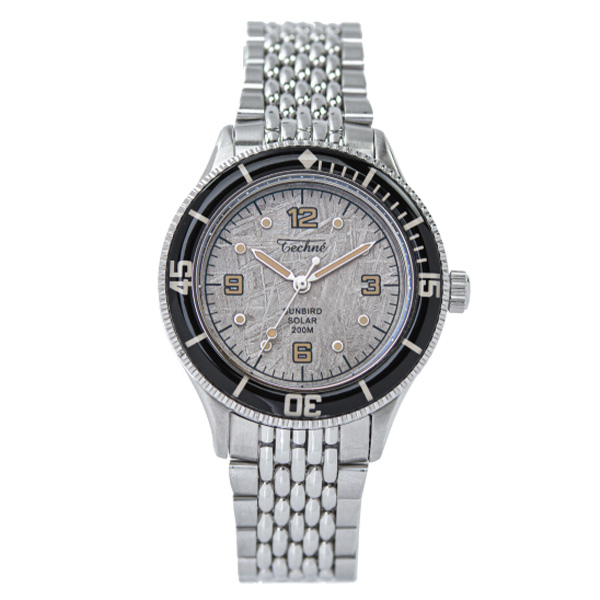 Techne テクネ マリーンオフショア ソーラー メテオライト ブラックベゼル 5ライスブレス 3H TE-001-69B メンズ