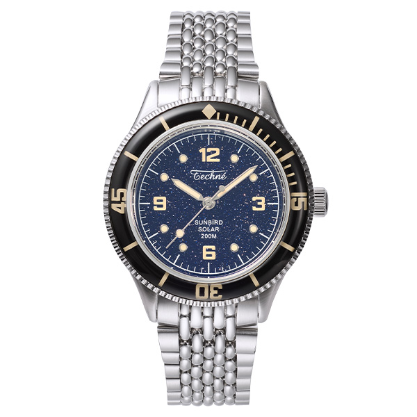 Techne テクネ マリーンオフショア ソーラー アベンチュリン ブラックベゼル 5ライスブレス 3H TE-001-6JB メンズ