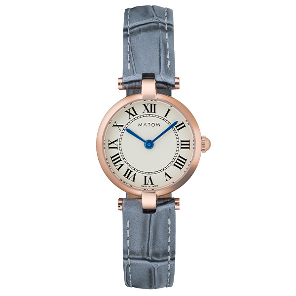 MATOW アウラ / ラウンドローズゴールド グレーレザー チックタック別注モデル mw008004 クォーツ レディース