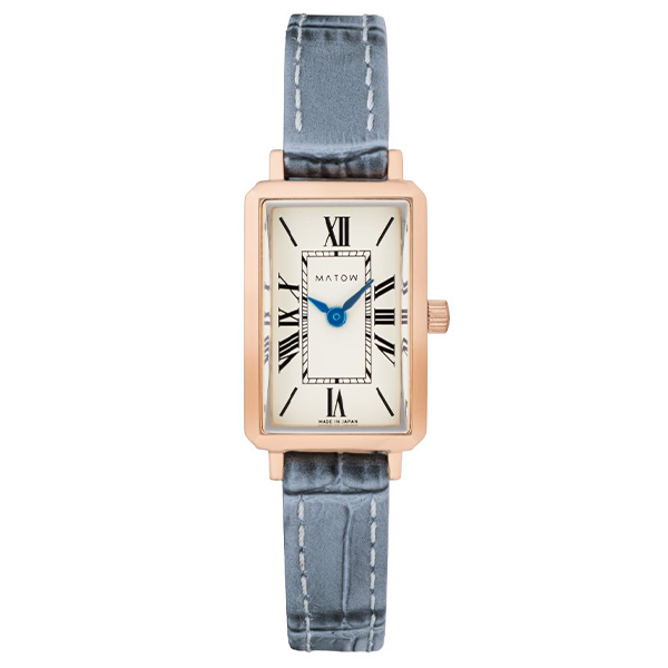 MATOW Tsuki 月華 /スクエア ローズゴールド クリーム グレーレザー チックタック別注モデル mw003008 クォーツ レディース
