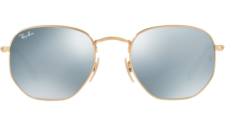 Ray Ban レイバン Hexagonal Flat Lenses サングラス ゴールド クリスタルライトグリーンシルバーミラー Rb3548n 001 30