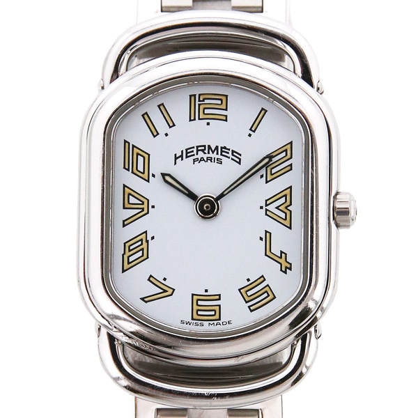 エルメス HERMES ラリー RA1.210 腕時計 SS クォーツ ホワイト レディース-