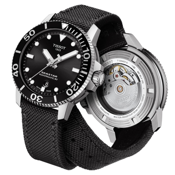 ティソ TISSOT 腕時計 メンズ T120.407.17.051.00 T-スポーツ シースター 1000 オートマティック 45mm 自動巻き（POWERMATIC 80/手巻き付） ブラックxブラック アナログ表示