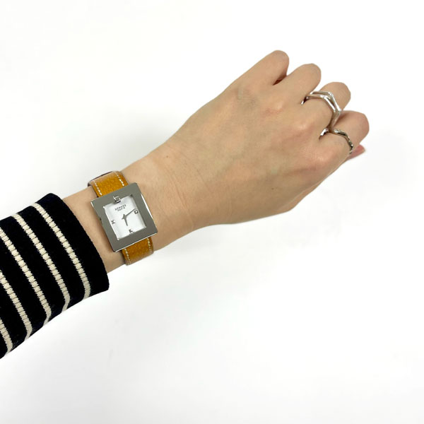 シルバーホワイト【新品仕上げ】エルメス 腕時計 ベルトウォッチ BE1.210