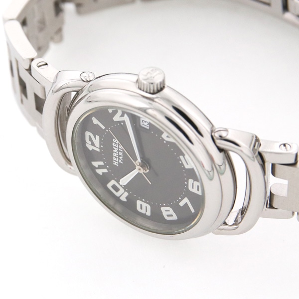 エルメス プルマン レディース時計  PU2.210 なし SS レディース時計 ホワイト 仕上げ済 美品