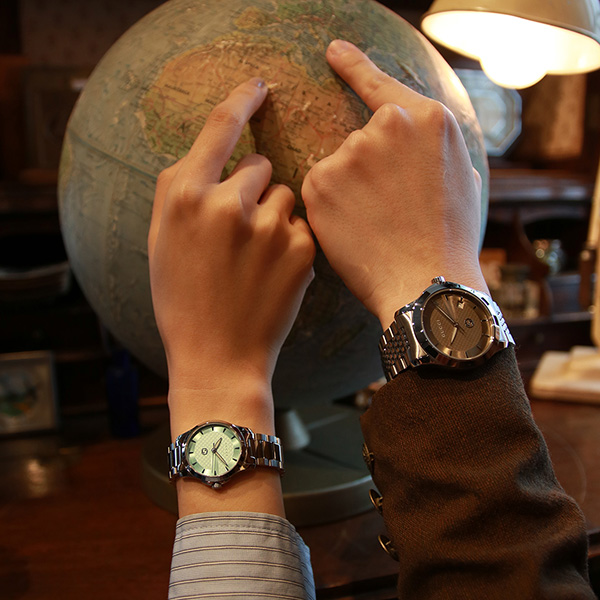 グレージュ/ライトブルー