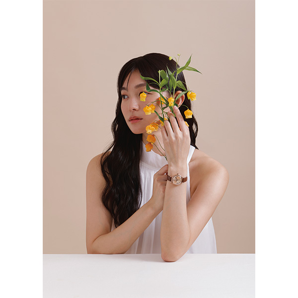 ローズゴールド/レザー