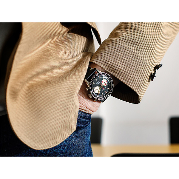 逆パンダ文字盤×ブラックレザー