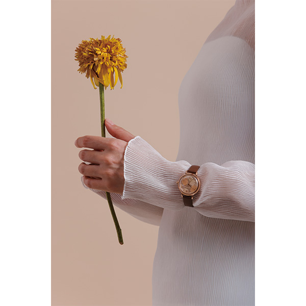 ローズゴールド/レザー