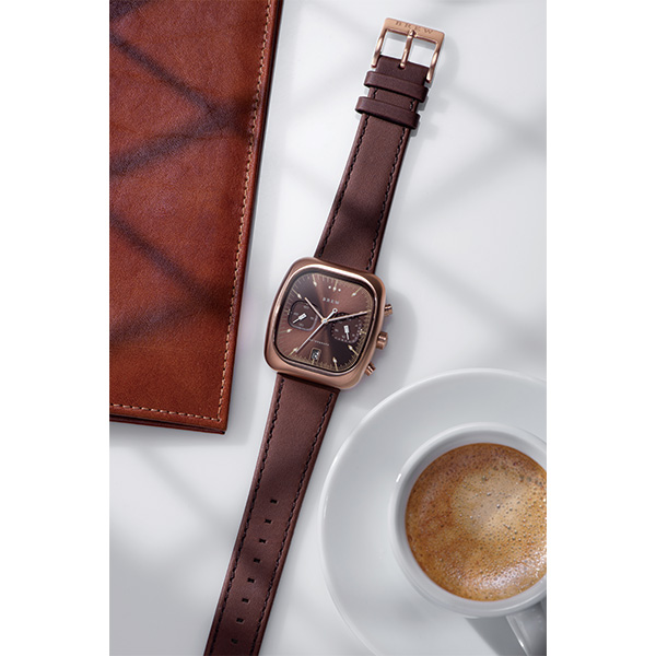 ローズゴールド/ブラウン