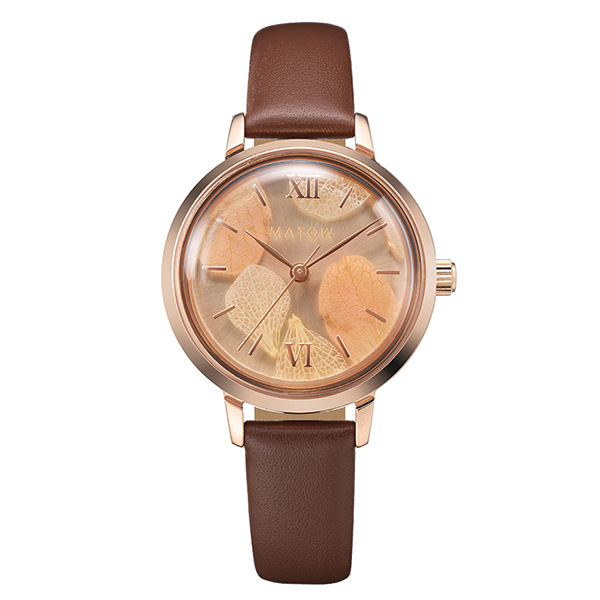 ローズゴールド/レザー