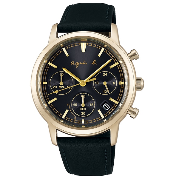 専用465アニエスべー時計メンズ腕時計　レディース腕時計　クロノグラフ　ブラック