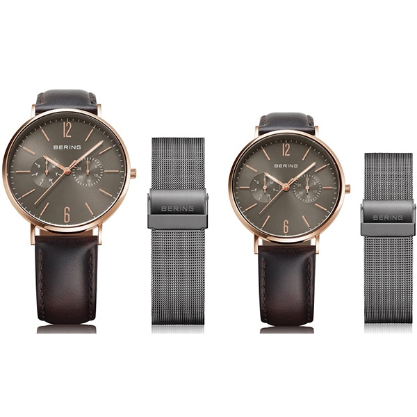 BERING ペアウォッチ Changes 14240-369/14236-369 日本限定モデル 替えベルト付き クォーツ ユニセックス EC限定セット