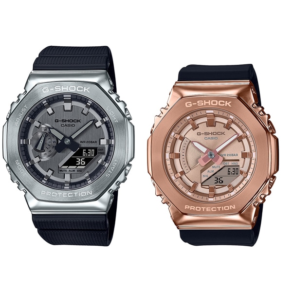 G-SHOCK ペアウォッチ オクタゴン アナデジ GM-2100-1AJF/GM-S2100PG-1A4JF EC限定セット