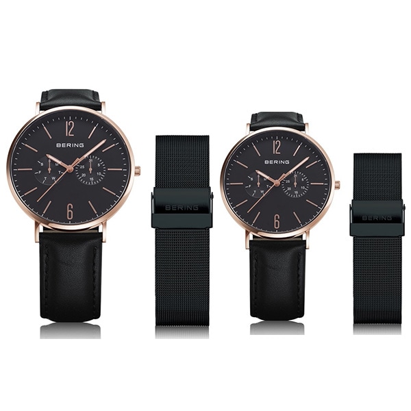 BERING ペアウォッチ Changes 14240-166/14236-166 日本限定モデル 替えベルト付き クォーツ EC限定セット