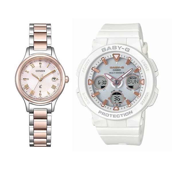 EC限定セット xC ES9496-64W 電波ソーラー / BABY-G BGA-2500-7AJF 電波ソーラー レディース