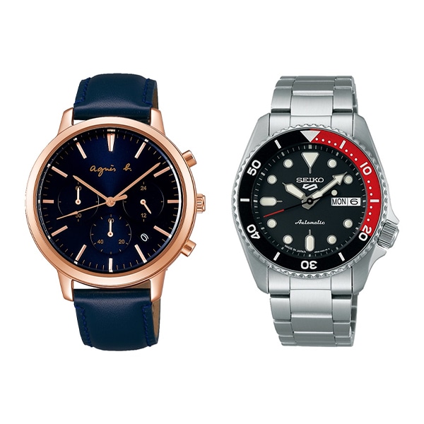 EC限定セット agnes b. FCRT707 クォーツ / SEIKO 5SPORTS SBSA249 機械式 メンズ