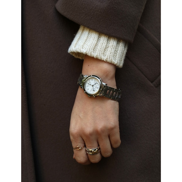 HERMES エルメス クリッパー クロノ 【CL1.310】 時計 極美品 HERMES - 仕上済 -ヴィンテージ エルメス クリッパークロノ CL1.310