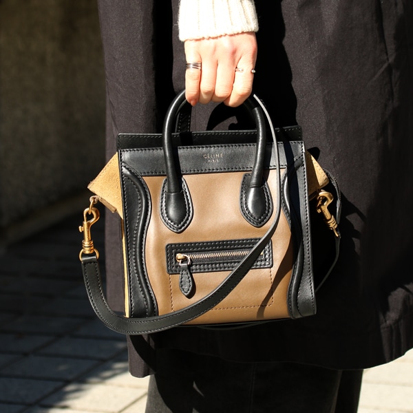 CELINE セリーヌ ラゲージナノ ショッパー ストラップ付 中古