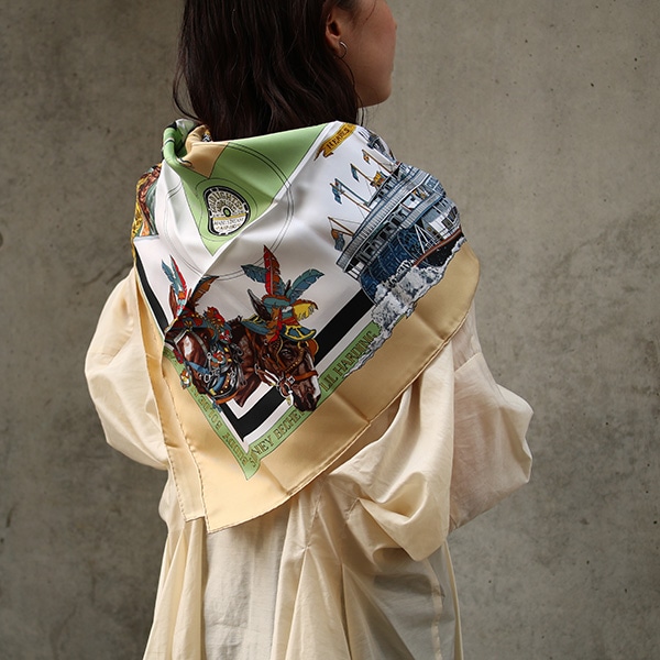 HERMES エルメス カレ90 シルクスカーフ ニューオリンズ 中古