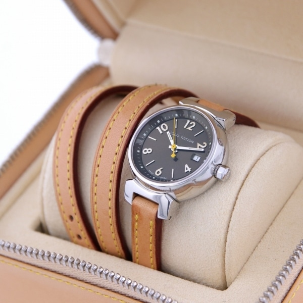 LOUIS VUITTON ヴィンテージ ルイヴィトン タンブール トリプルコイル Q12112 クォーツ 中古 レディース 2000年代