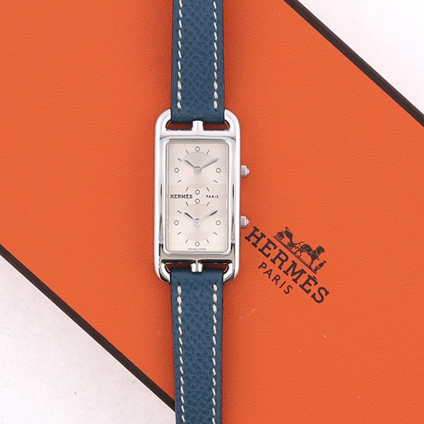 HERMES ヴィンテージ エルメス ケープコッド デュアルタイム CC3.210 SS クォーツ 中古 レディース 2000年代
