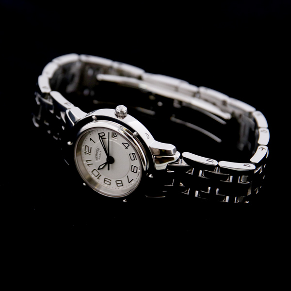 HERMES - 仕上済 - ヴィンテージ エルメス クリッパークラシック CP1.210 ホワイトダイヤル クォーツ 中古 2000年代