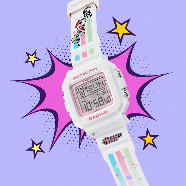 BABY-G BABY-G＋PLUS（ベイビージープラス） The Powerpuff Girlsコラボレーションモデル BGD-10KPP-7JR クォーツ デジタル レディース