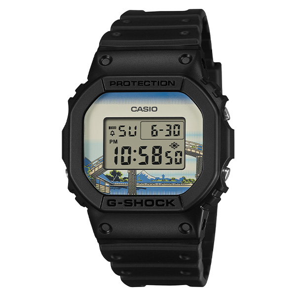 G-SHOCK 葛飾北斎 富嶽三十六景 「深川万年橋下」 DW-5600KHFM25-1JR クォーツ メンズ
