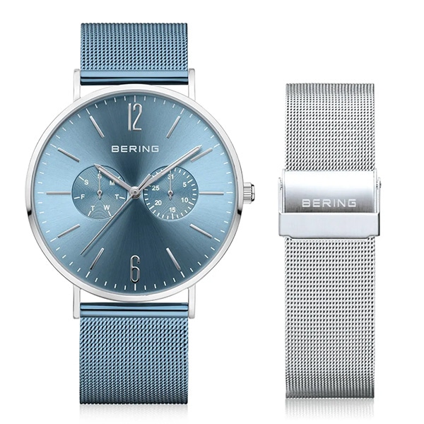 [BERING]JAPAN LIMITED OCEAN 日本限定・電池交換後発送 BERING Arctic Blue Pair Changes チェンジズ 14240-809-J 交換ベルト