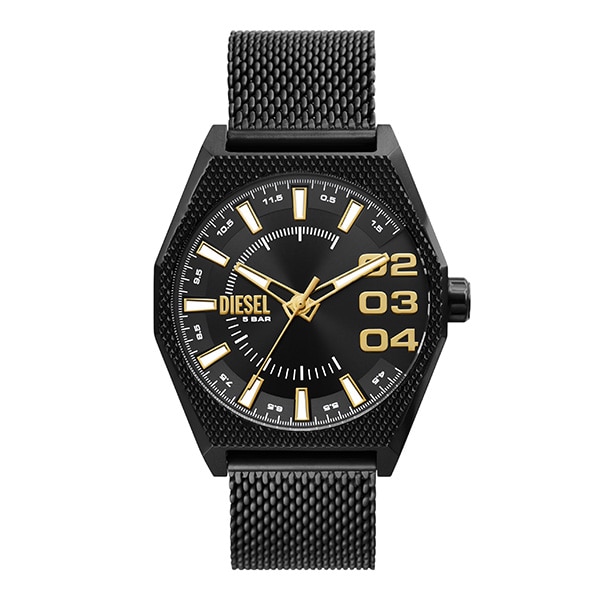 Diesel SCRAPER DZ2194 クォーツ メンズ(ブラック/メッシュ): DIESEL