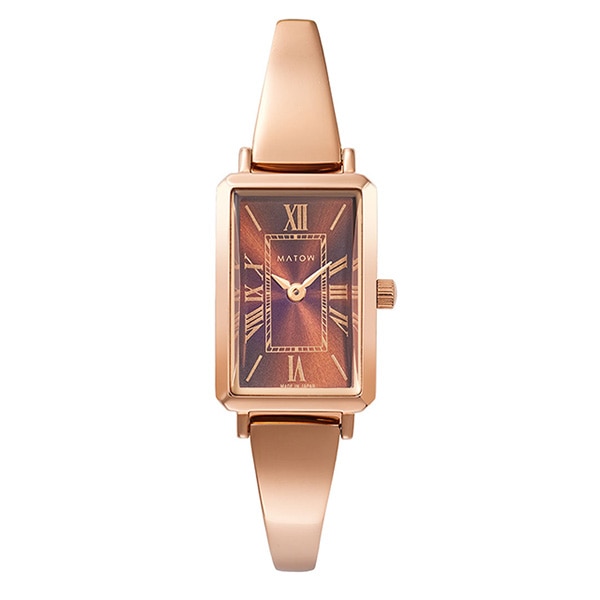 MATOW Tsuki 月華 /スクエア ローズゴールド アンバー mw003002 クォーツ レディース
