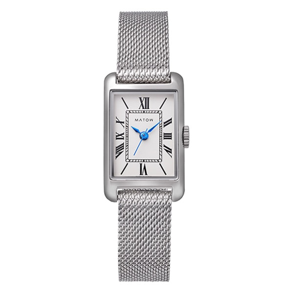 MATOW Tsuki 朧月 -おぼろづき- / スクエア シルバー メッシュ mw004001 クォーツ レディース