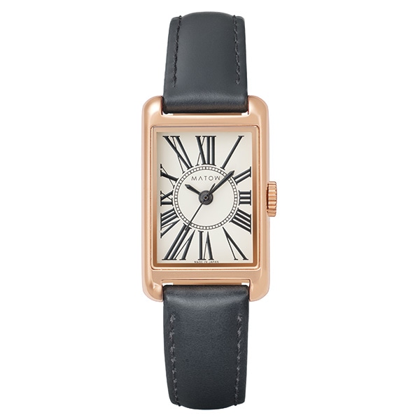 MATOW Tsuki 朧月 -おぼろづき- / サークルローマン ブラックストラップ クォーツ レディース