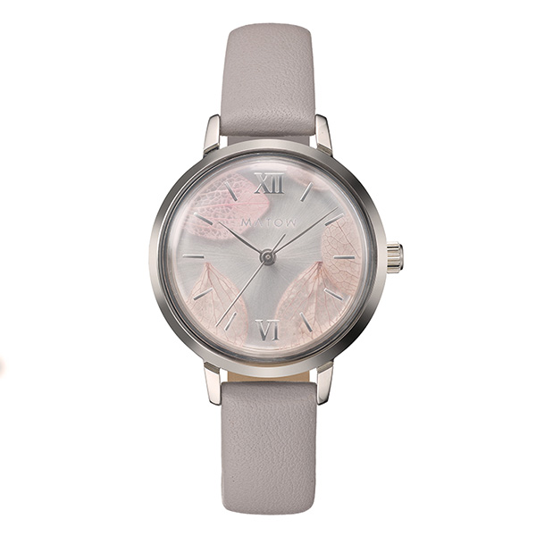 MATOW Shiki Bouquet 花霞 シルバー ライラックレザー mw007004 クォーツ レディース