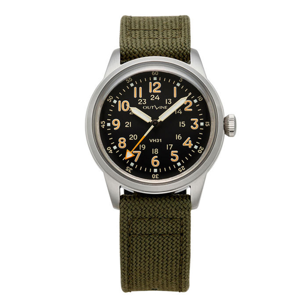 OUTLINE アウトライン Military Type1950 ミリタリータイプ1950 24時間表示 YK20263-24-2BK メカクォーツ メンズ