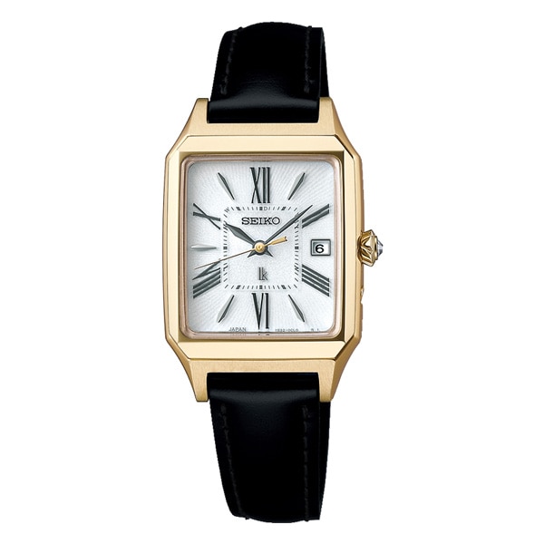 LUKIA Grow SSVW212 ソーラー電波 角形 レディース ゴールド×レザー