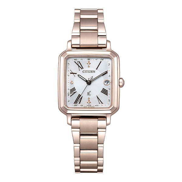 xC hikari collection Square 2way Model 光発電エコ・ドライブ電波時計 Titania Happy Flight ES9506-62A レディース