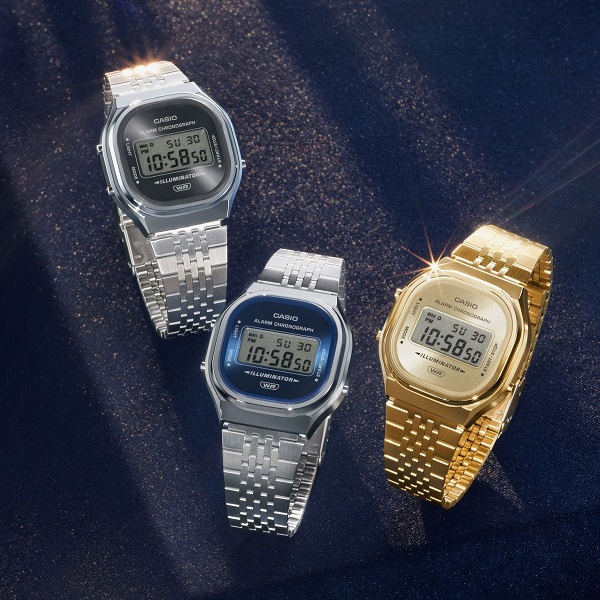 【CASIO】レトロモダンなケースシェイプにデジタル液晶をすっきりと組み合わせたモデルが登場!