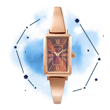 《MATOW》Tsuki 月華 /スクエア ローズゴールド アンバー mw003002 クォーツ レディース