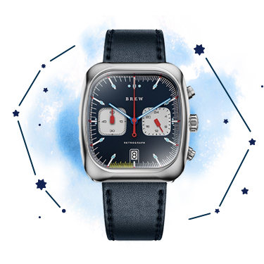 《Brew Watch Co.》Retrograph - Technicolor 38mm×41.5mm RTROTECH メカクォーツ メンズ